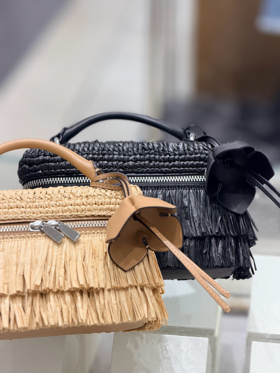 Straw Tassel Vacation Design Portable One Women's Handbag