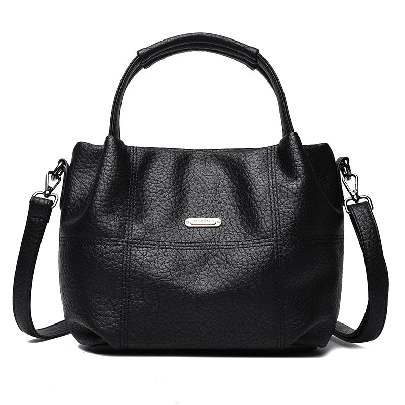 Women's Simple Large Capacity Soft Leather High Tote Bags