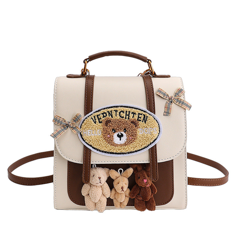 Women's Cute Letters Bear Niche Design American Backpacks