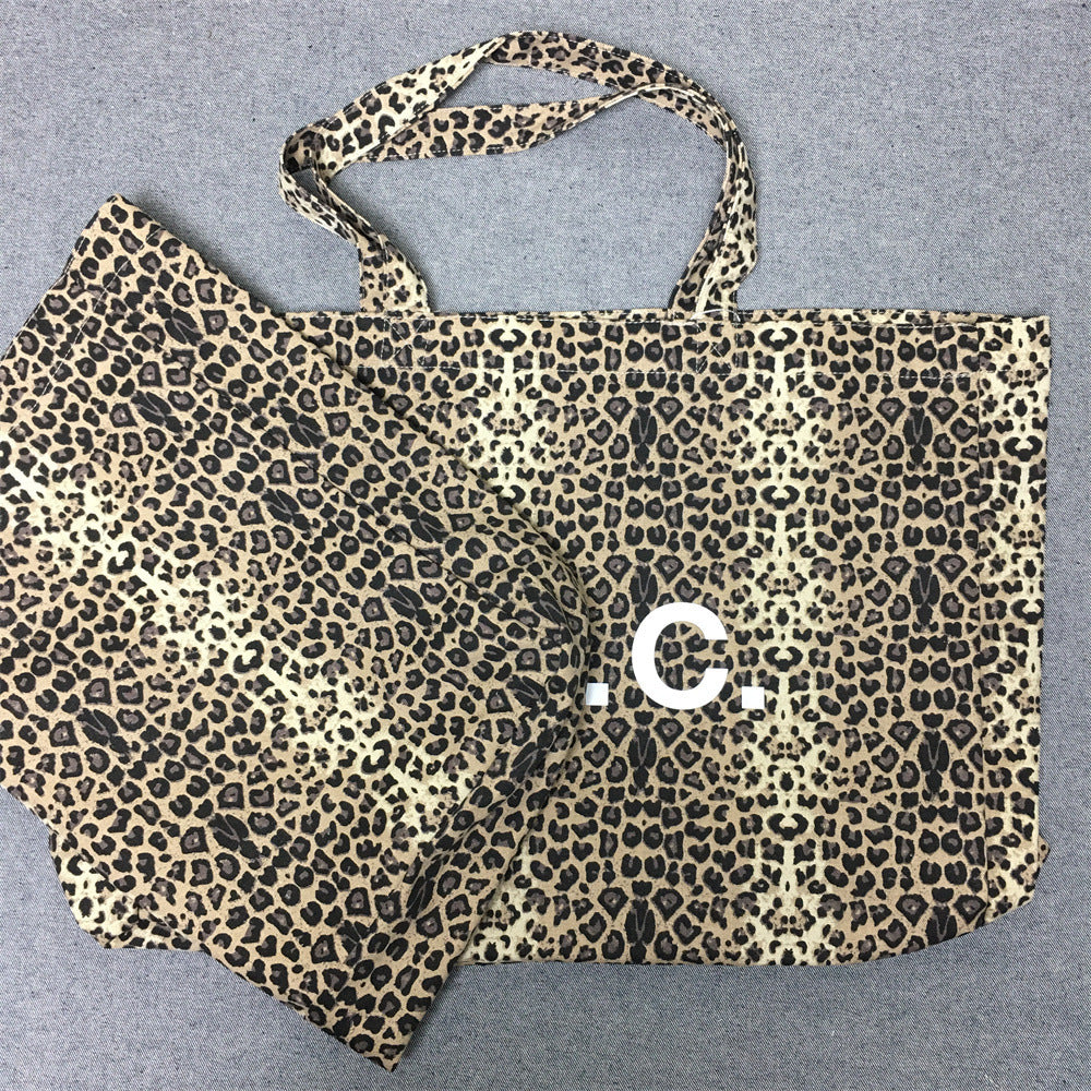 Trendy Leopard Print Vertical Canvas Shopping Women's Handbag