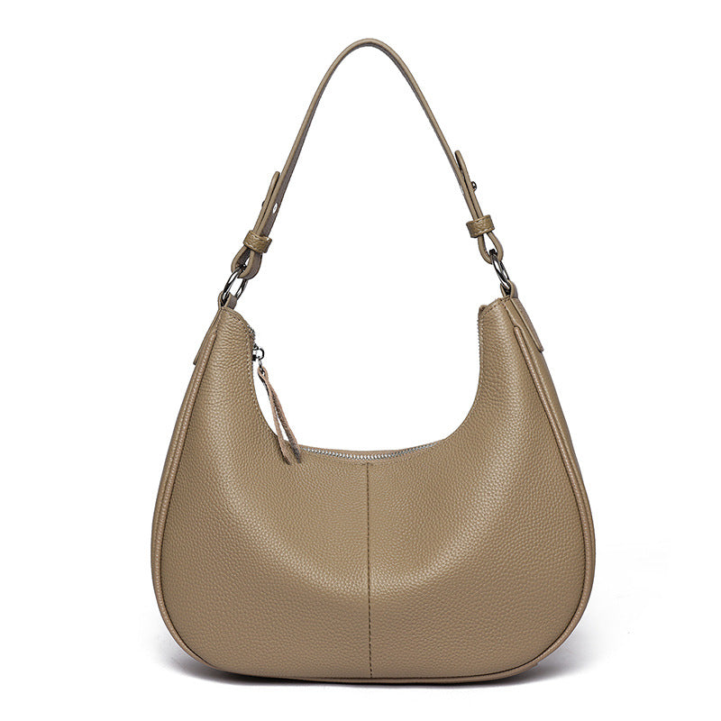 Women's Fashion Popular Oil Wax Leather Trendy Style Niche Shoulder Bags