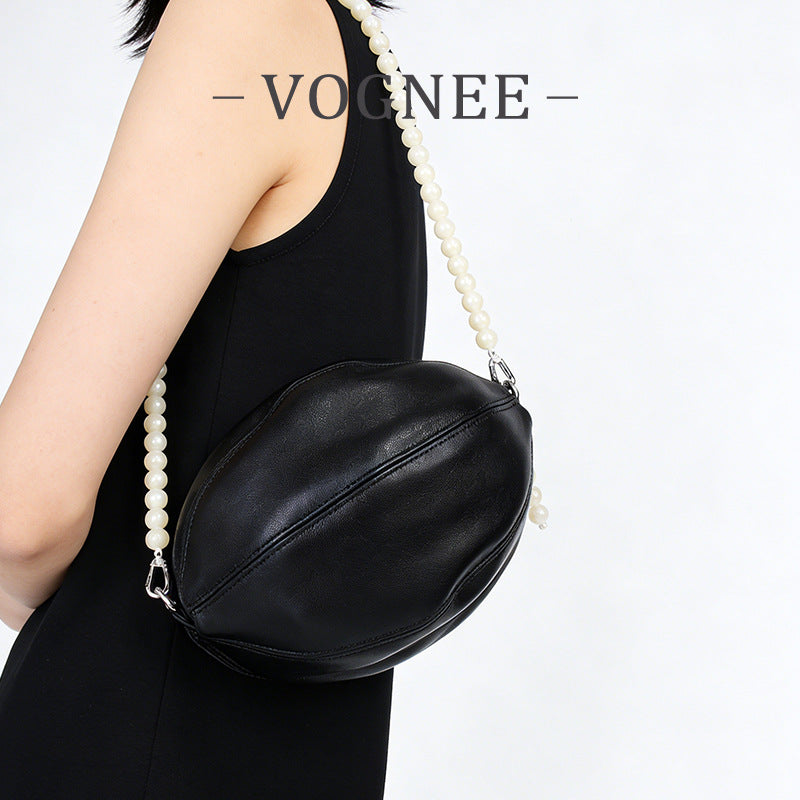 Women's Design High-grade Sheepskin Beaded Lantern Chain Shoulder Bags