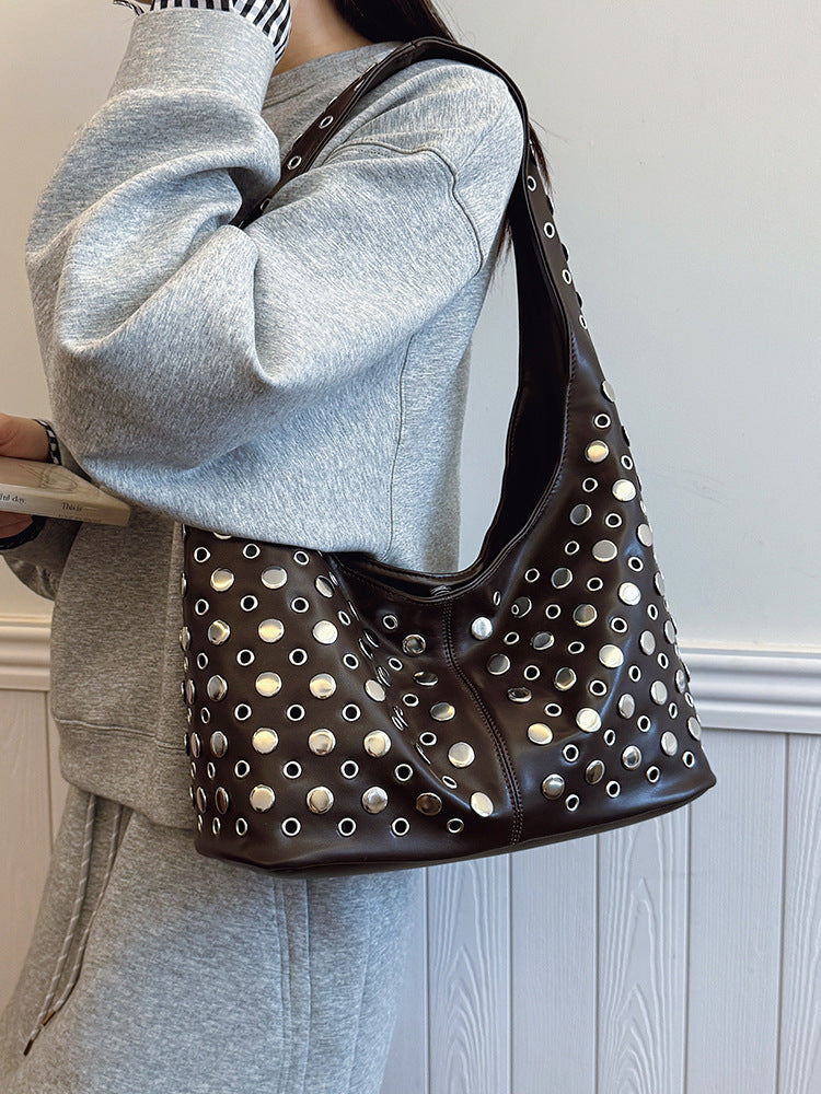 Women's Fashion Cool Personality Niche Dot Rivet Bags