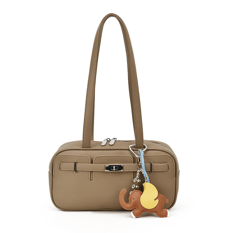 High-grade Soft Leather Boston Large Capacity Pillow Fashion Commuter Shoulder Bags