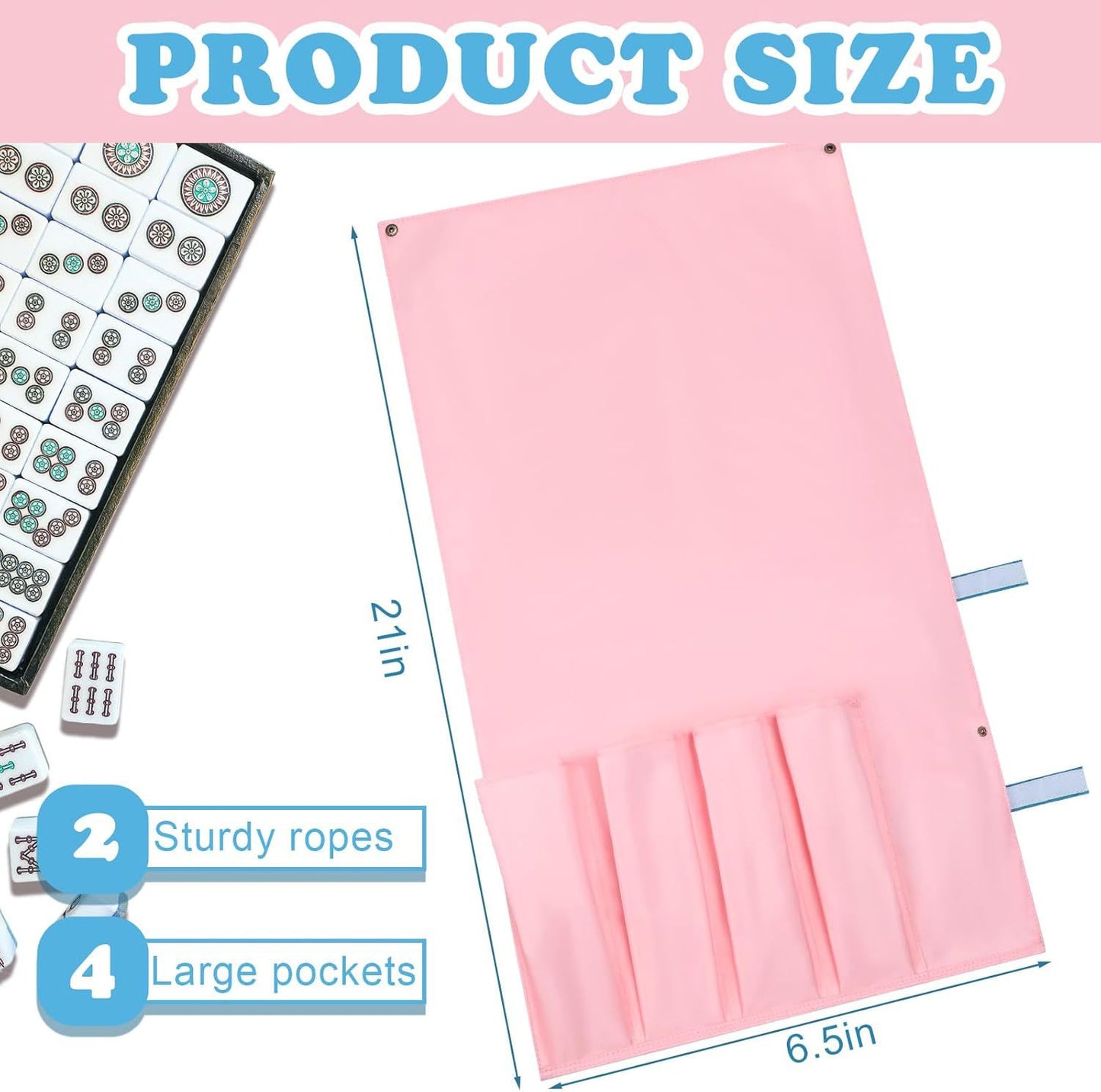 Mahjong Push Ruler Buggy Large Pocket Portable Bags