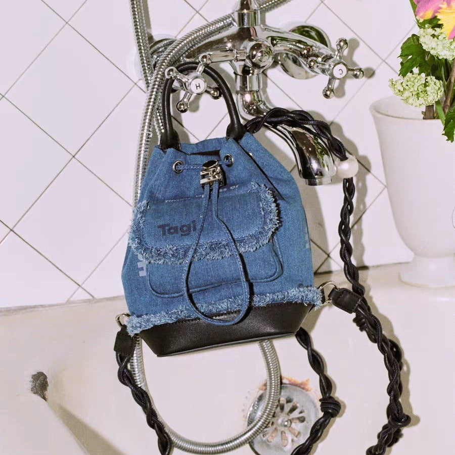 Painter Hand-woven Strap With Pocket Drawstring Women's Backpack