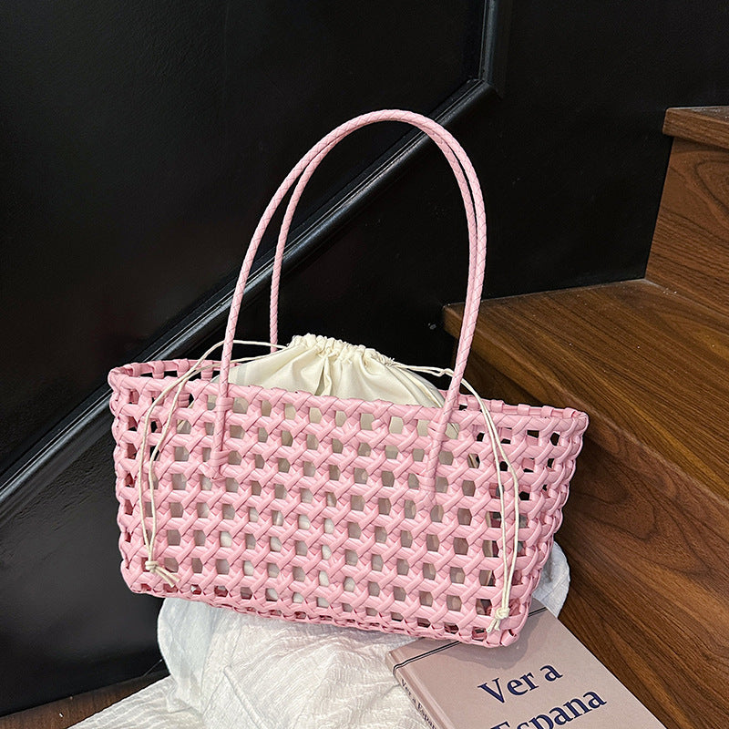 Women's Summer Super Hot Woven Large Capacity Picnic Lunch Box Seaside Bags