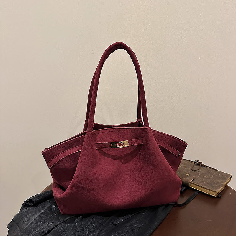 Large Capacity Commuter Suede Tide Minority Single Simple Tote Bag