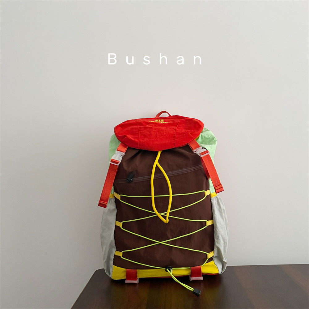 Dopamine Contrast Color Detachable Mori Leisure Sports Backpack
