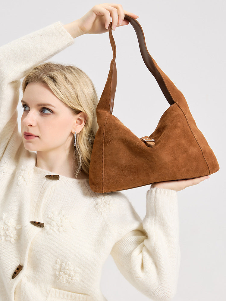 Women's Matte Leather Retro Minority Large Capacity Underarm Women's Shoulder Bag