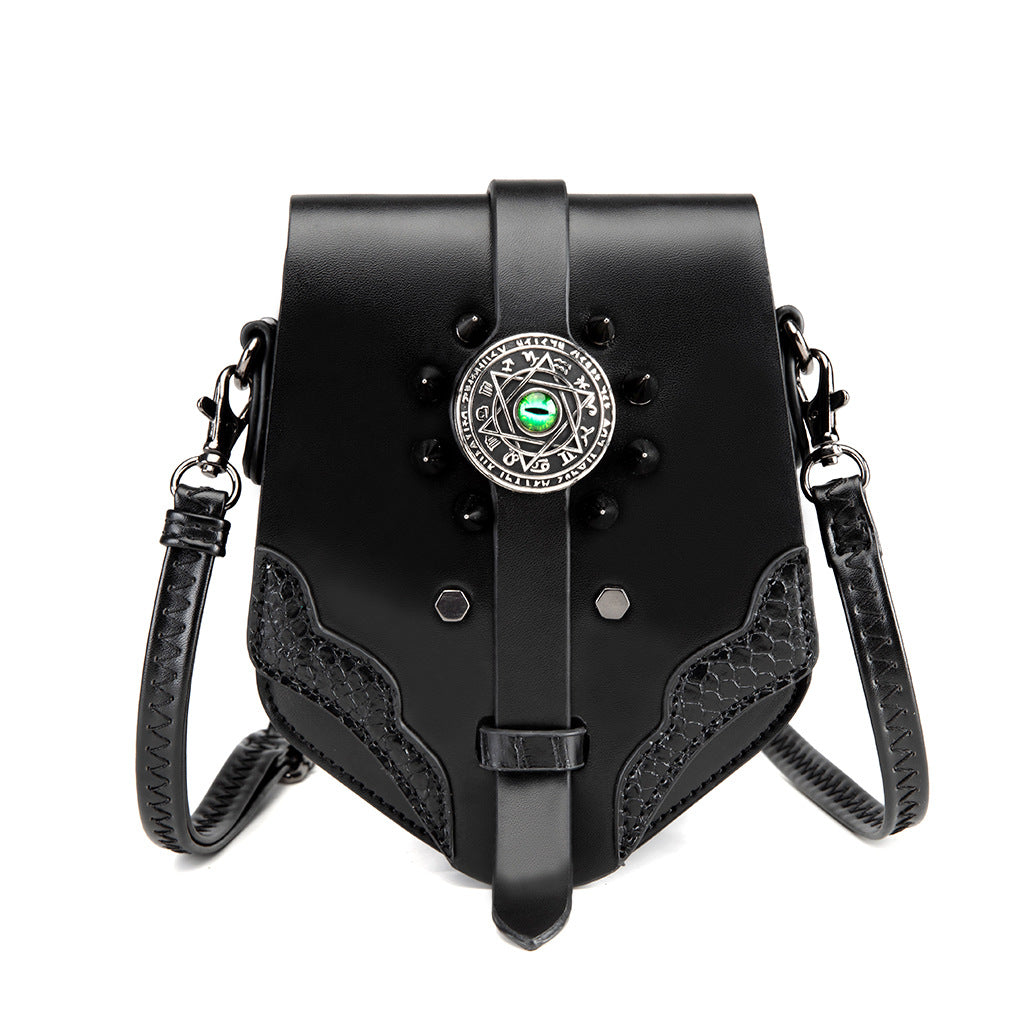 Women's Medieval Contrast Color Leather Industrial Retro Small Square Bags