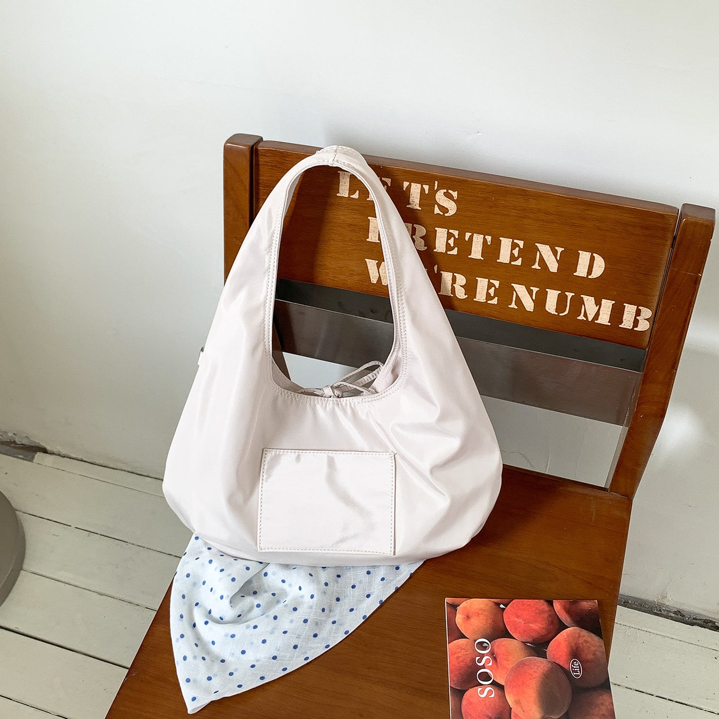 Women's Fashion Solid Color Portable Commuter Cloth Artistic Underarm Bag