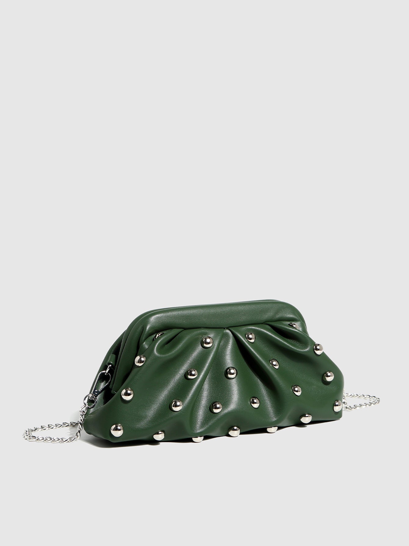Women's Trendy Clip Mushroom Nail Chain Clutch Women's Shoulder Bag