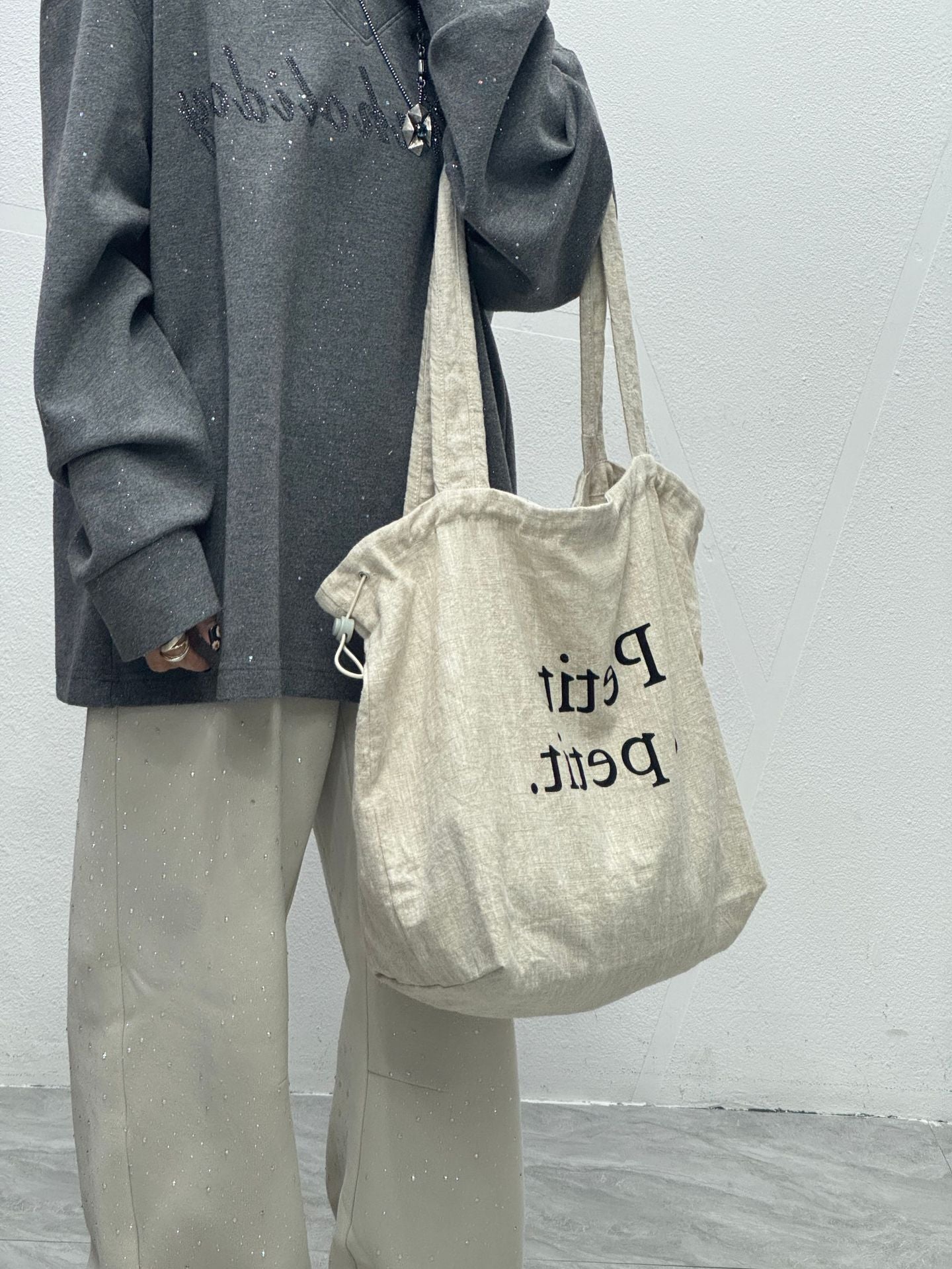 Linen Good-looking Large Capacity Textured Shopping Bags