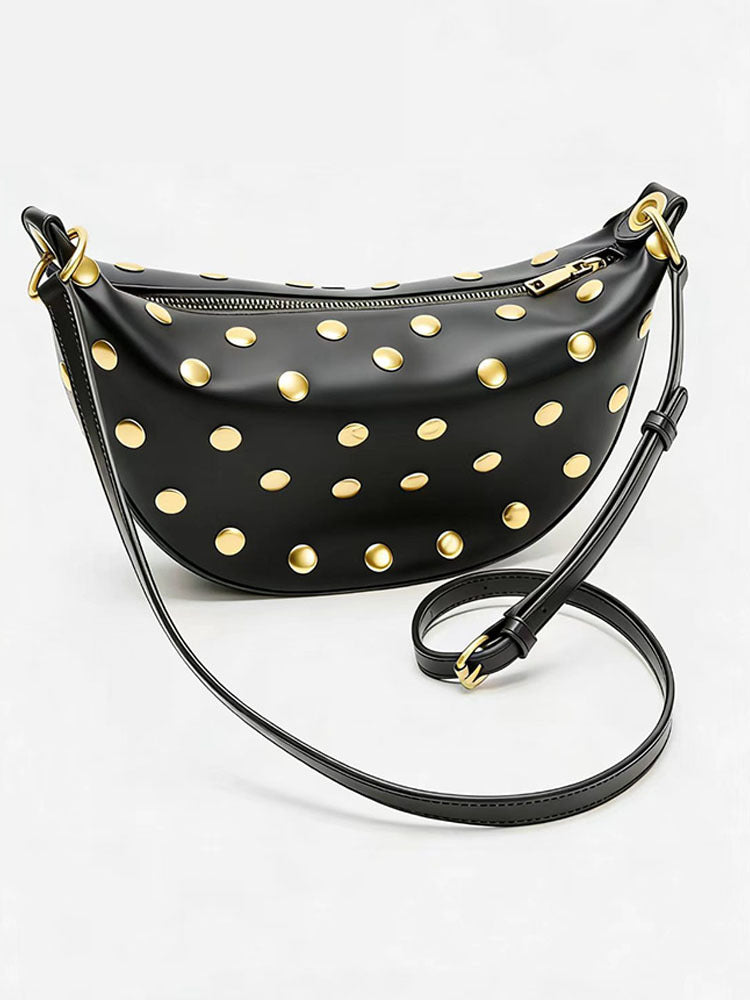 Women's Fashion Rivet Dumpling Fashionable Texture Commuter Underarm Bag