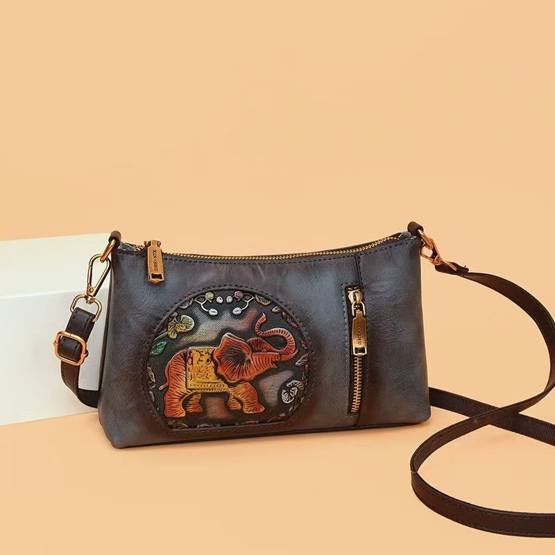 Retro National Style Large Capacity Boston Women's Shoulder Bag