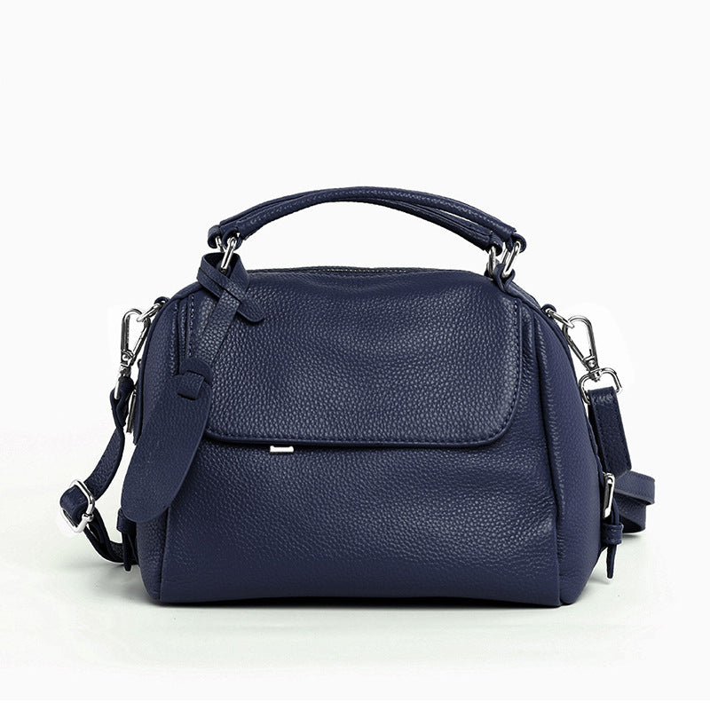 Women's Genuine Leather Portable Litchi Pattern First Layer Cowhide Bags