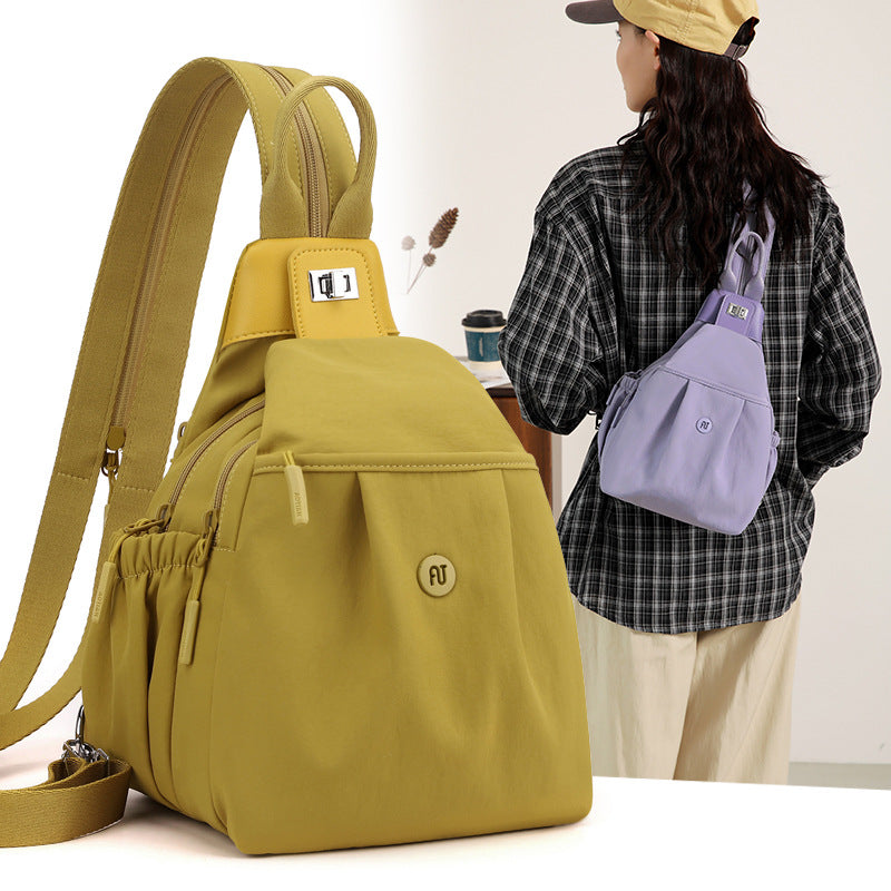 Trendy Female Lady Daily Commuter Slanted Leisure Backpack