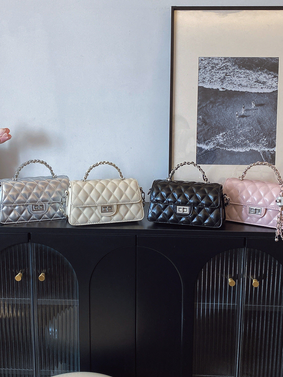 Trendy Classic Style Chain Advanced Texture Diamond Pattern Women's Shoulder Bag