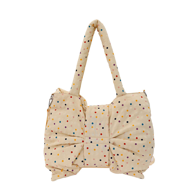 Korean Style Polka Dot Design Bow Sweet Women's Shoulder Bag
