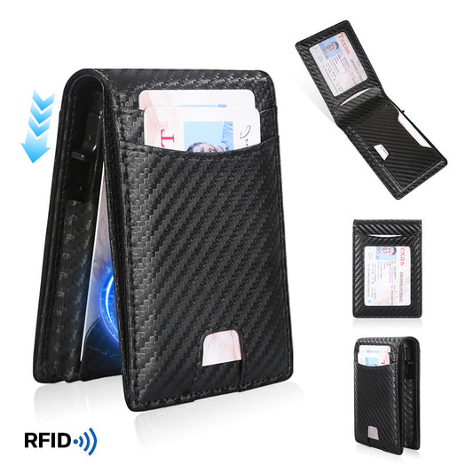 Men's Carbon Fiber Thin Automatic Pop-up Aluminum Card Pack Card Sleeve