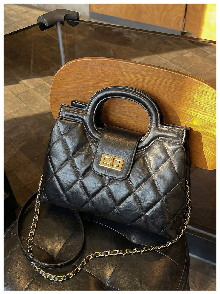 Women's Classic Style Rhombus Chain High-grade Minority Shoulder Bags
