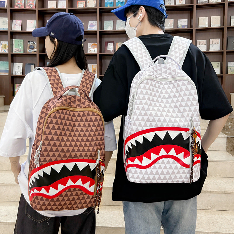 Creative Shark Funny Ugly Cute Large Capacity Leisure Backpack