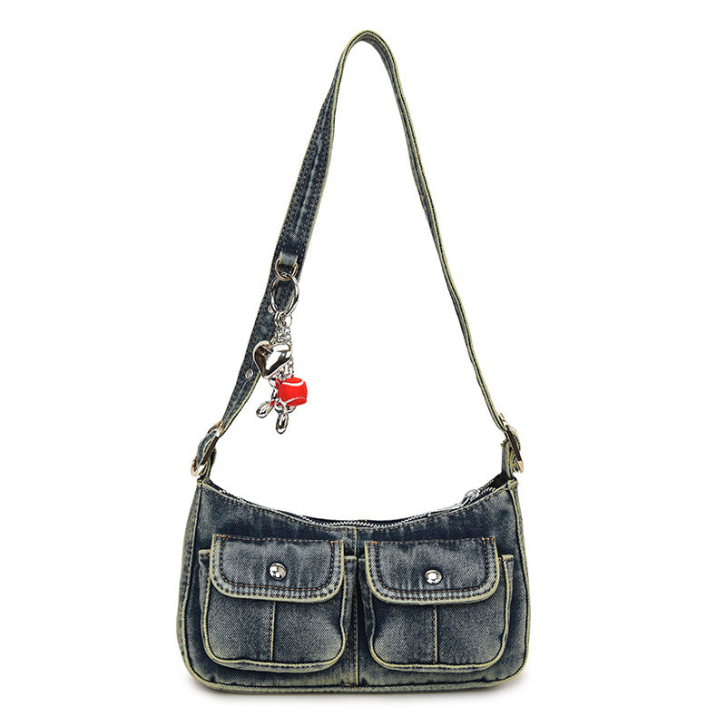 Distressed Denim Minority Fashion Female Hot Underarm Bag