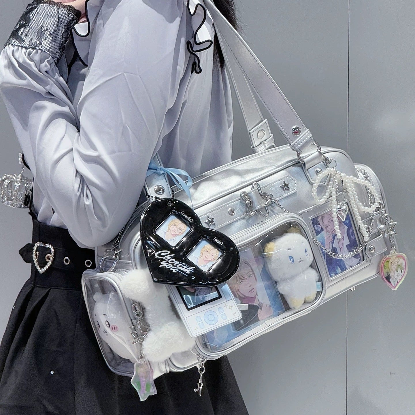 Women's Doll Transparent Daily Snacks Sugar Star Underarm Bag