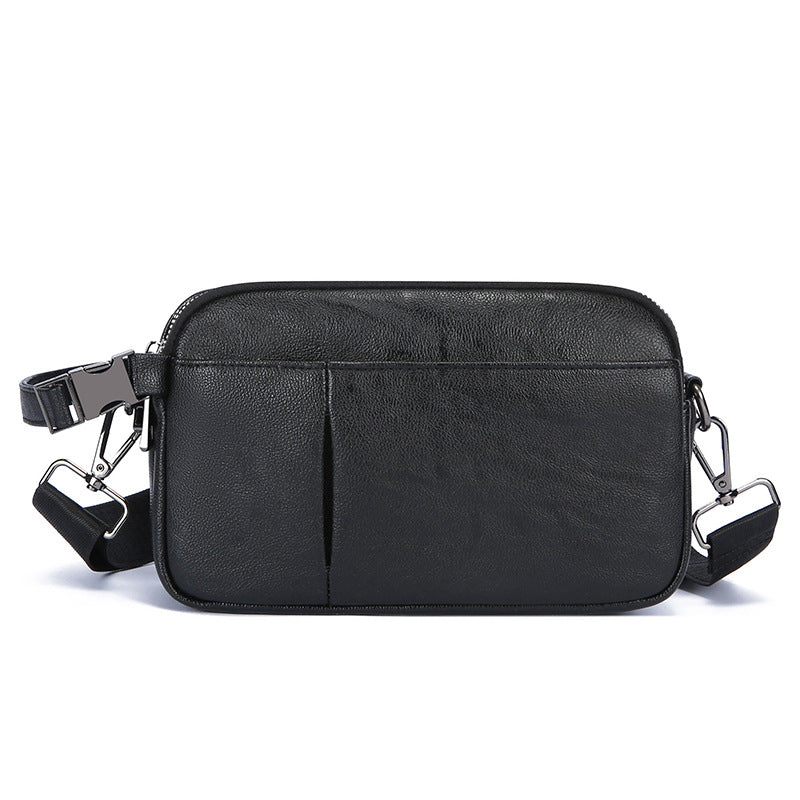 Men's Authentic Leather Tactile Feel Large Capacity Men's Messenger Bag