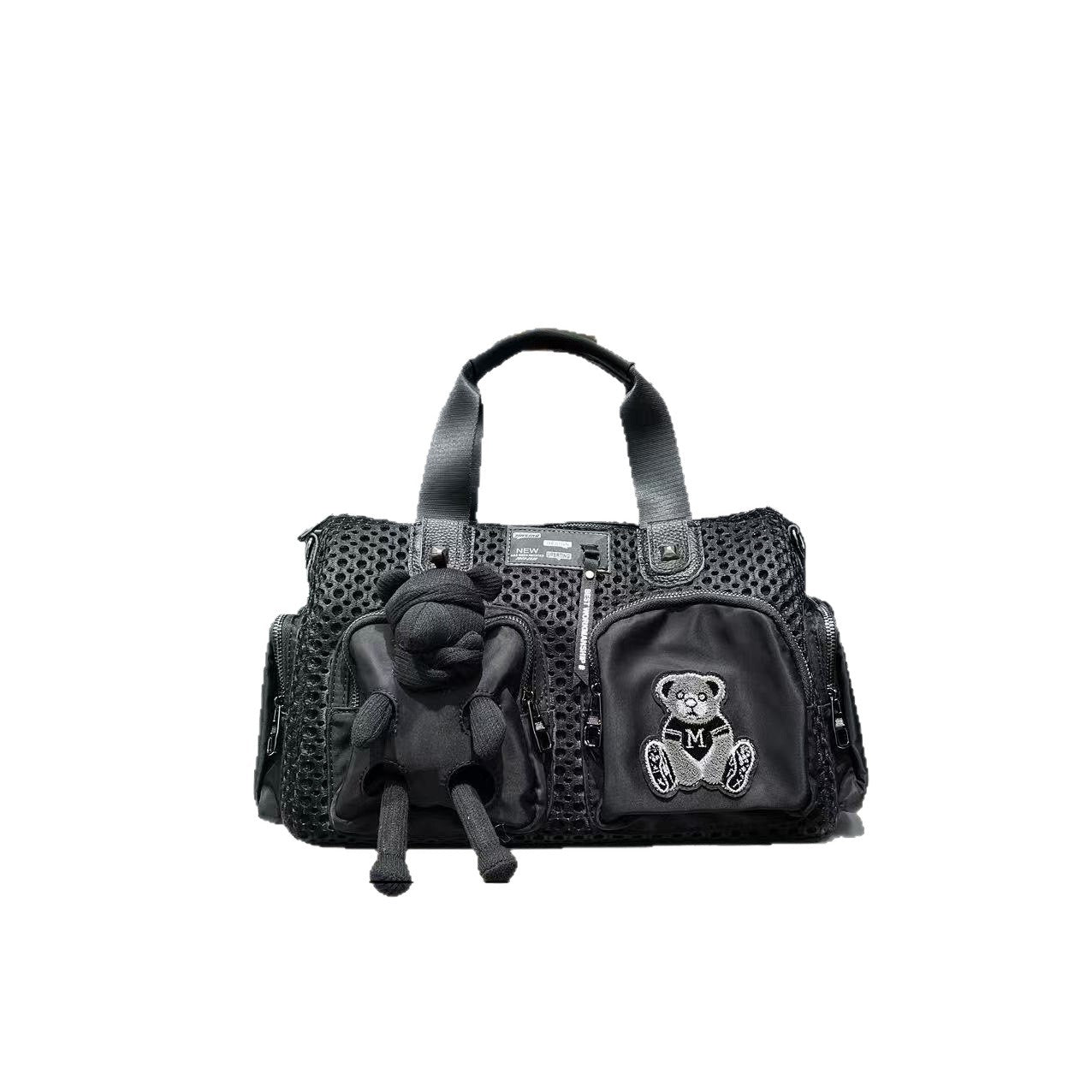 Women's Fashion Bear Stitching Patchwork Doll Bags