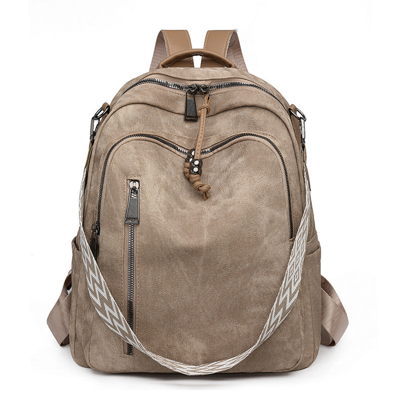 Women's Korean Fashion Trendy Soft Leather Large Women's Backpack
