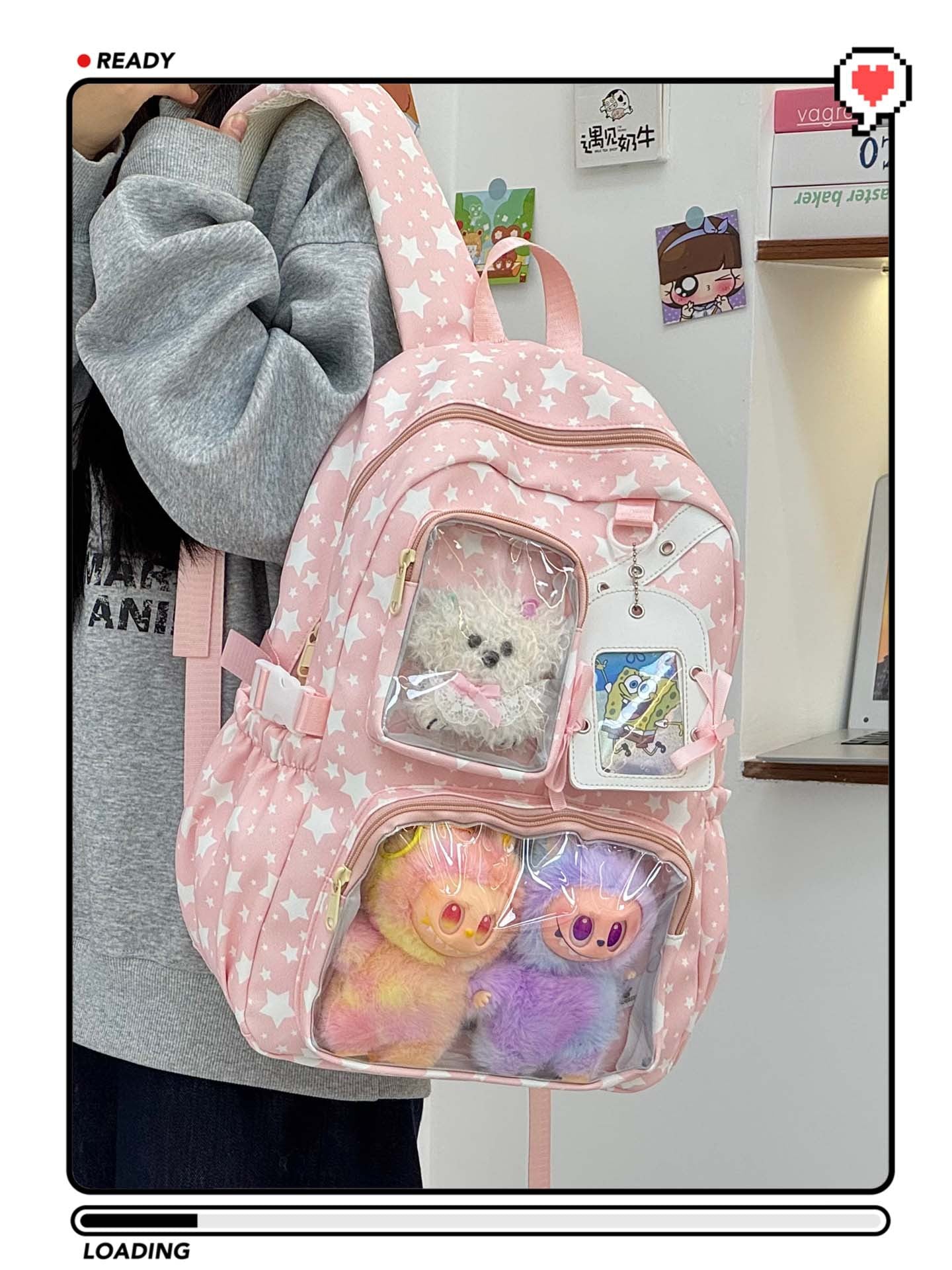 Slouchy Junior Large Capacity Cartoon Female Leisure Backpack