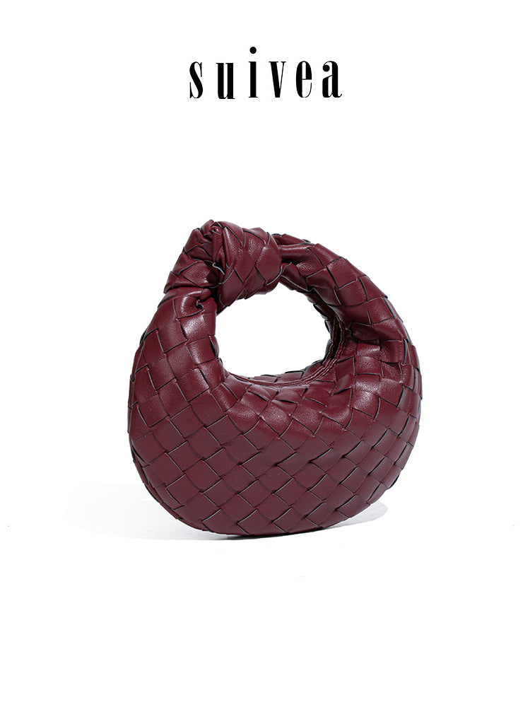 Fashion Woven Croissant Mini Knotted Versatile Exquisite Hand Carrying Dumpling Women's Handbag