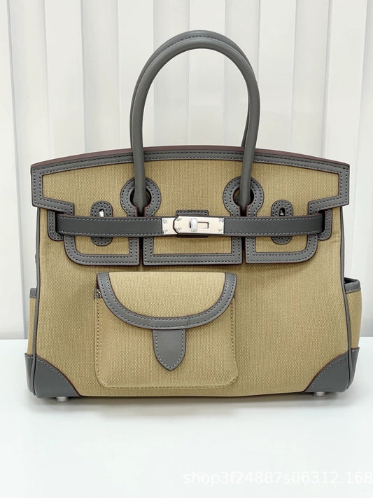 Canvas Top Layer Cowhide Advanced Fashion Bags