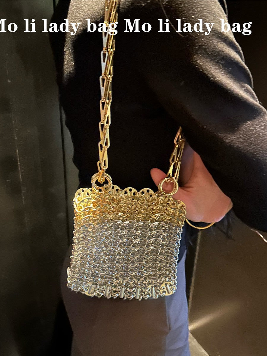 Retro Ancient Modern Popular Sier Shiny Metal Bags