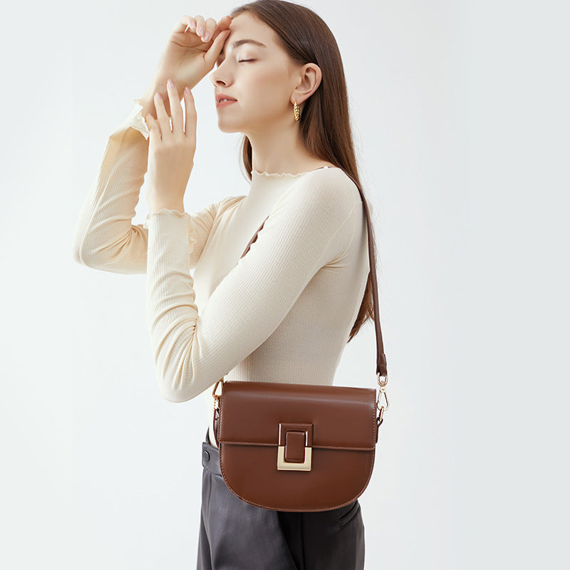 Women's Saddle Light Luxury Genuine Leather For Bags