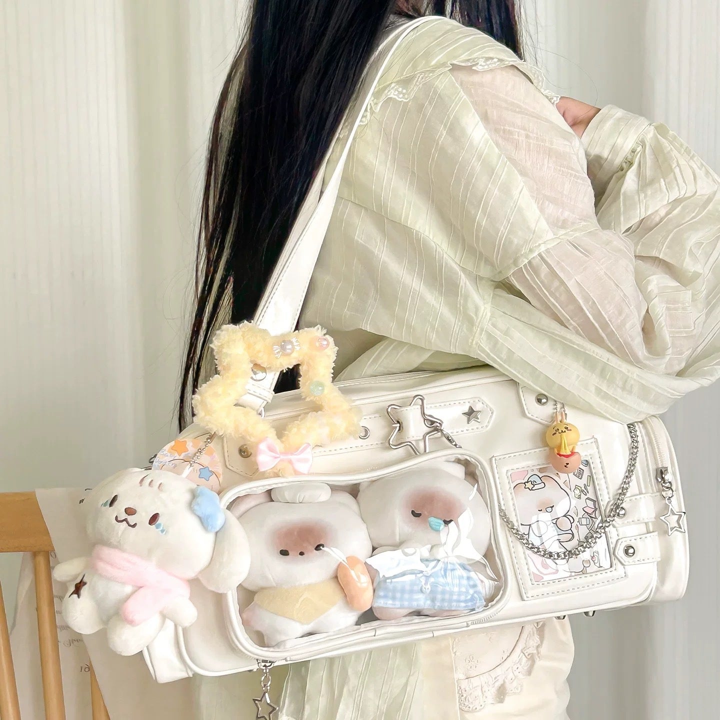 Women's Doll Transparent Daily Snacks Sugar Star Underarm Bag