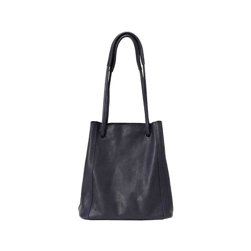 Women's Commuter Large Capacity Totes Genuine Retro Bucket Bag