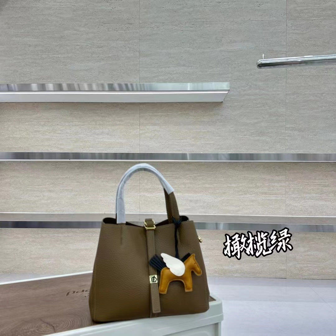 Trendy Lychee Pattern Minority Simple Green Women's Handbag