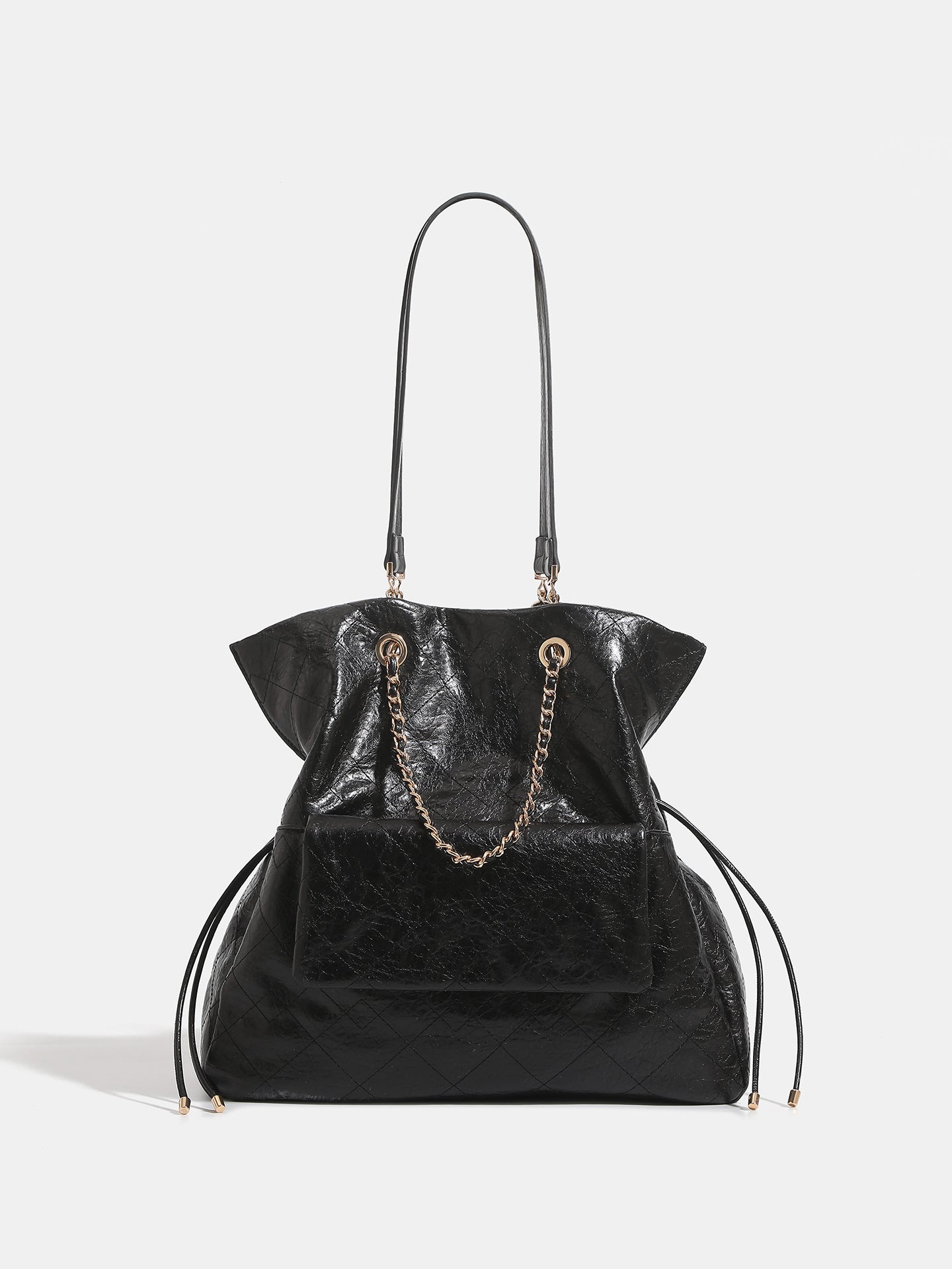 Women's Style Oil Wax Leather Diamond Chain Large Capacity Commuter Women's Backpack