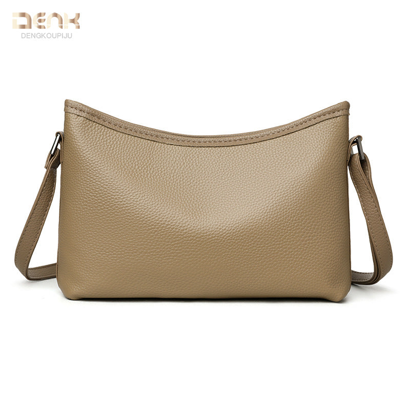 Women's Genuine Leather Simple Lychee Pattern First Women's Shoulder Bag