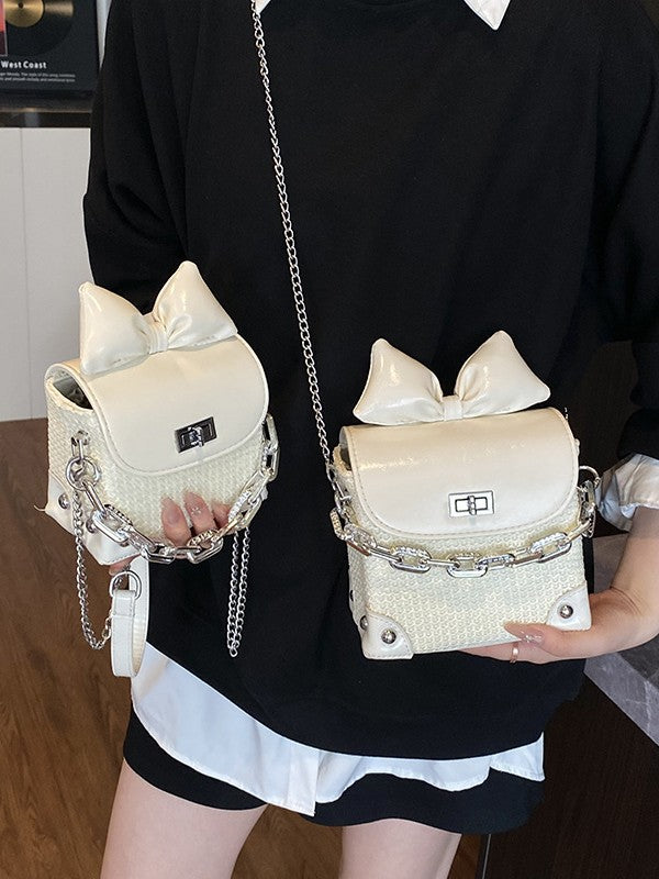 Women's Fashion Bowknot Mini Box High-grade Versatile Bags