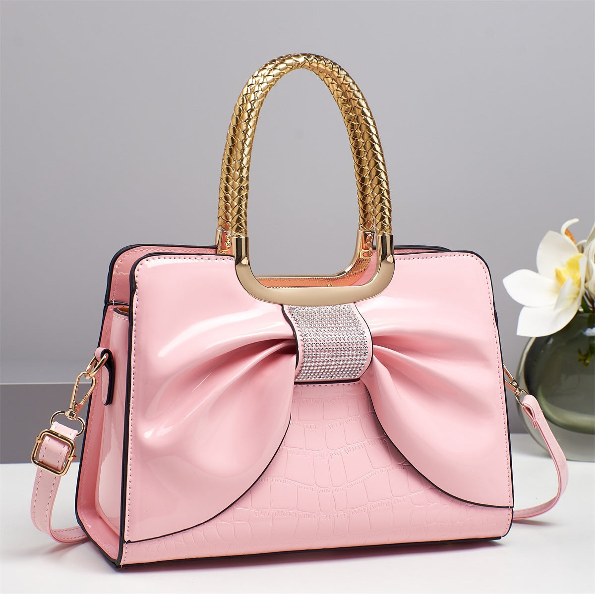 Women's Bow Design Simple Sweet Fashion Commuter Handbags