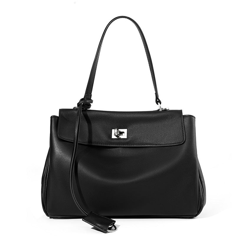 Large Capacity Smooth Calfskin Portable Commuter Tote Bags