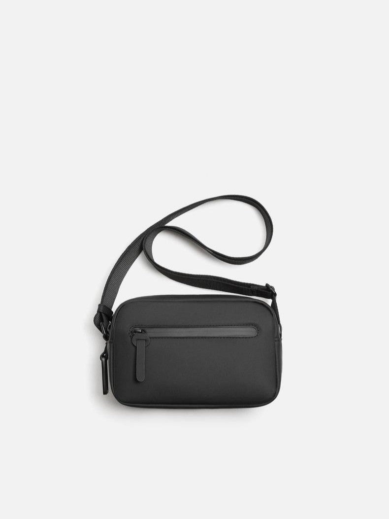 Classic Men's Black Rubber Mini Fashion Men's Messenger Bag