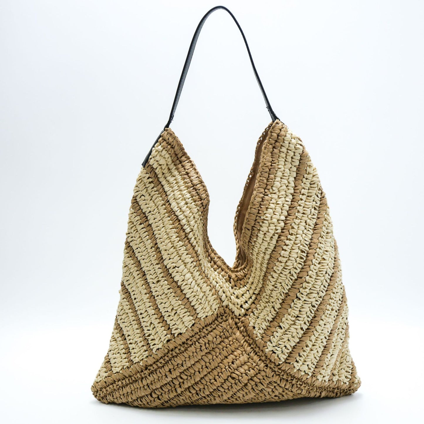 Women's Twill Straw High-grade Hand-woven Large Capacity Bags