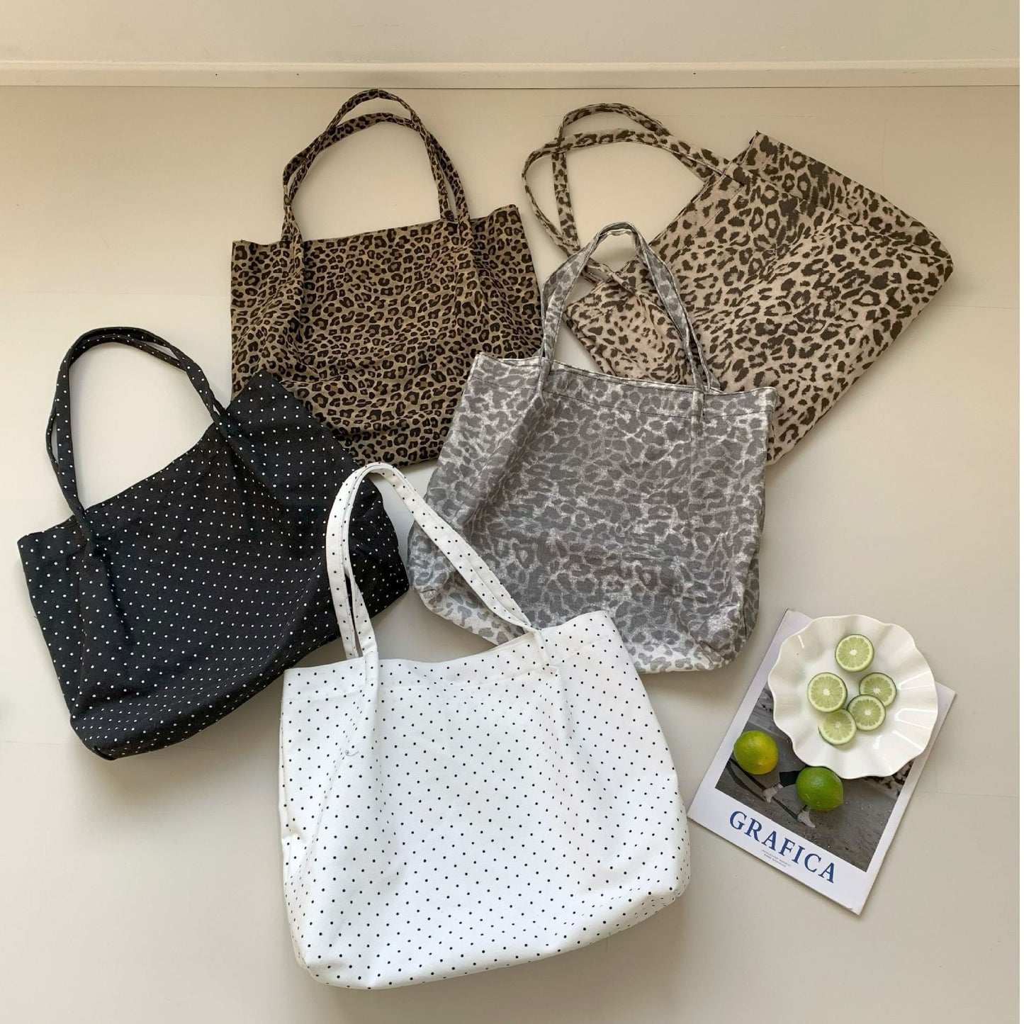 Women's Print Large Capacity Totes Early Eight Tong Bags