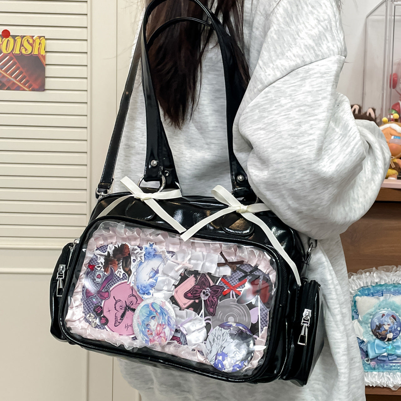 Large Capacity Transparent Bar Secondary Element Shoulder Bags