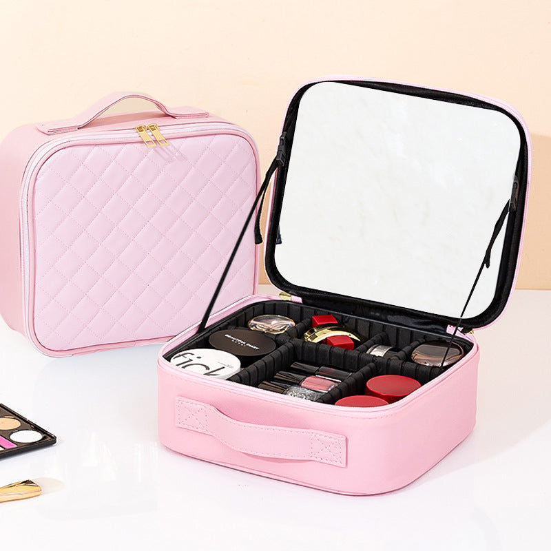 Box With Light Mirror Large Capacity High-grade Makeup Bag